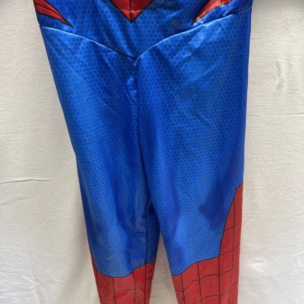 Marvel Spiderman Padded Jumpsuit Costume S 4-7 Muscles Mask Spider Man Costumes